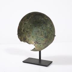Antique Eastern Mediterranean Patinated Copper Bowl on Museum Stand - 4745311