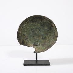 Antique Eastern Mediterranean Patinated Copper Bowl on Museum Stand - 4745312