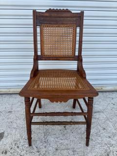 Antique Eastlake Carved Walnut and Cane Parlor Chair - 4215232