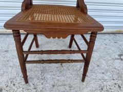 Antique Eastlake Carved Walnut and Cane Parlor Chair - 4215267