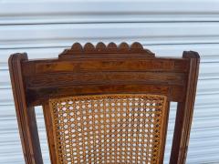 Antique Eastlake Carved Walnut and Cane Parlor Chair - 4215269