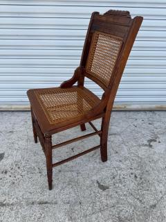 Antique Eastlake Carved Walnut and Cane Parlor Chair - 4215274