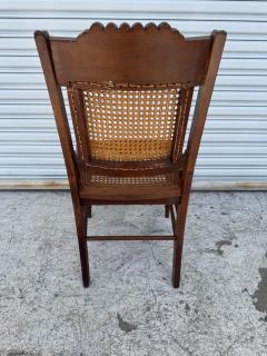 Antique Eastlake Carved Walnut and Cane Parlor Chair - 4215303