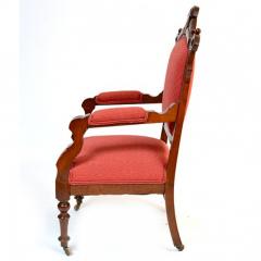 Antique Eastlake Walnut Armchair Victorian Period - 160978