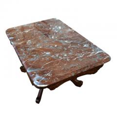 Antique Eastlake Walnut Marble Top Coffee Table - 2496607