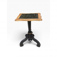 Antique Ebony Giltwood Marble Top Tripod Pedestal Table - 4762605