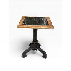Antique Ebony Giltwood Marble Top Tripod Pedestal Table - 4762610