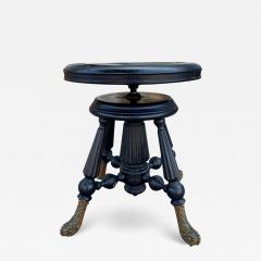 Antique Ebony Piano Stool W Bronze Feet - 4256535