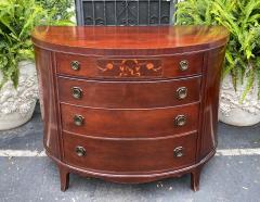 Antique Edwardian Inlaid English Demilune Cabinet Commode - 1621791