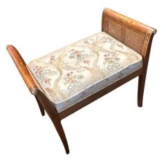 Antique Edwardian Inlaid Vanity Bench W Scalamandre Lampas Seat - 4271741
