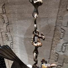 Antique Elegance Hanging Bird Feeder Oil Lamp in Bronze - 3158967