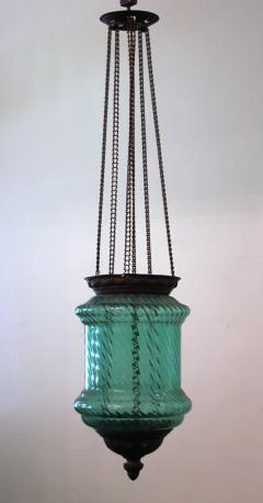 Antique Emerald Glass Lantern - 3275657