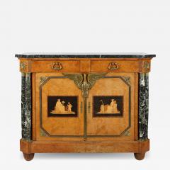 Antique Empire Bronze Marble Mounted Inlaid Ebony Buffet - 3000502