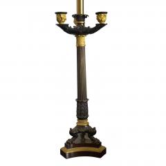 Antique Empire French Bronze Candelabra Lamp - 4762702