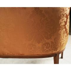Antique Empire Fruitwood Sofa Settee With Scalamandre Silk Damask Fabric - 4308990