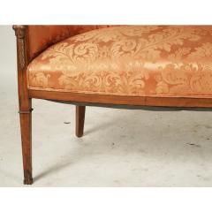 Antique Empire Fruitwood Sofa Settee With Scalamandre Silk Damask Fabric - 4308994