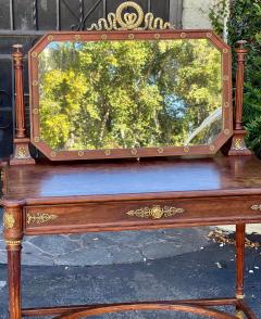 Antique Empire Gilt Bronze Mounted Mahogany Vanity Desk Writing Table - 2326766