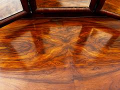 Antique Empire Revival Burl Walnut Tri fold Mirror Vanity and Chair - 4513124