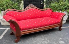 Antique Empire Sofa W Red Gold Clarence House Fabric - 2930800