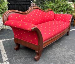 Antique Empire Sofa W Red Gold Clarence House Fabric - 2930801