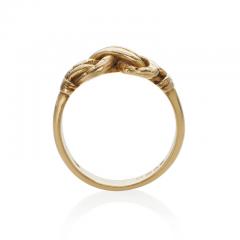 Antique English 18K Gold Braided Keeper Ring - 3606794