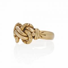 Antique English 18K Gold Braided Keeper Ring - 3606797