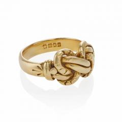 Antique English 18K Gold Braided Keeper Ring - 3606798