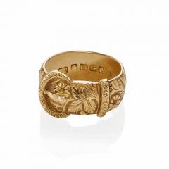 Antique English 18K Gold Buckle Ring - 3606785