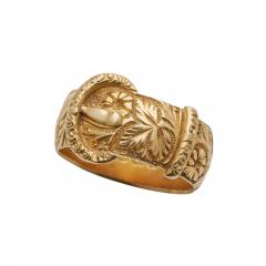 Antique English 18K Gold Buckle Ring - 3611032