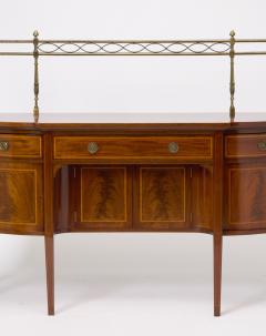 Antique English 19th Cent George III Inlaid Sideboard w Removable Brass Gallery - 4705893