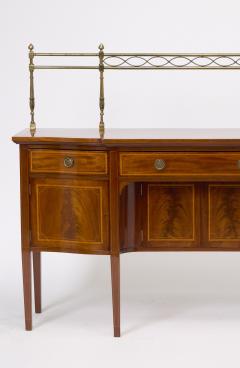 Antique English 19th Cent George III Inlaid Sideboard w Removable Brass Gallery - 4705894