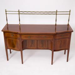 Antique English 19th Cent George III Inlaid Sideboard w Removable Brass Gallery - 4705897