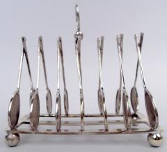 Antique English Art Deco Silverplate Novelty Tennis Racket Toast Rack - 4533394
