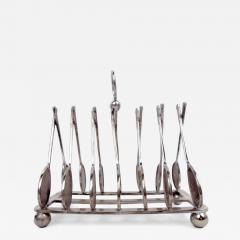 Antique English Art Deco Silverplate Novelty Tennis Racket Toast Rack - 4534143