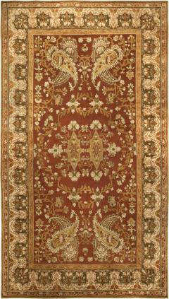 Antique English Axminster Abstract Bold Handwoven Wool Rug - 2450105