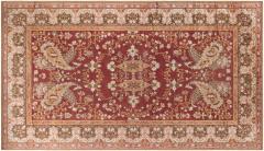 Antique English Axminster Abstract Bold Handwoven Wool Rug - 4122343