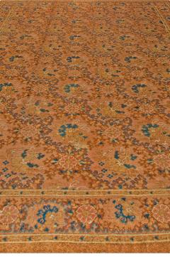 Antique English Axminster Botanic Earthy Brown Blue Wool Carpet - 2454971