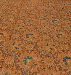 Antique English Axminster Botanic Earthy Brown Blue Wool Carpet - 2454972