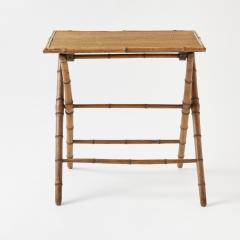 Antique English Bamboo Folding Side Table - 4437336