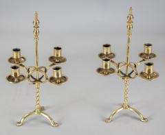 Antique English Brass Adjustable Candelabra Pair - 1536290