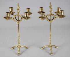 Antique English Brass Adjustable Candelabra Pair - 1536291