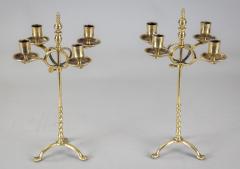 Antique English Brass Adjustable Candelabra Pair - 1536292