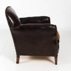 Antique English Club Chair in Whiskey Leather - 1539909