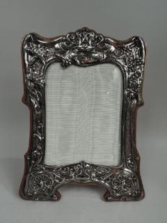 Antique English Edwardian Art Nouveau Sterling Silver Picture Frame - 3753677