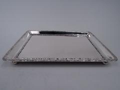 Antique English Edwardian Classical Sterling Silver Rectangular Tray - 3764993