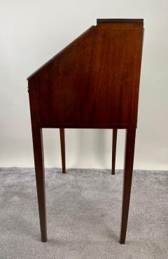 Antique English Edwardian Mahogany Inlaid Secretary Slant Front Desk Chair - 3441332