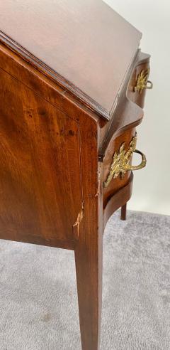 Antique English Edwardian Mahogany Inlaid Secretary Slant Front Desk Chair - 3441338