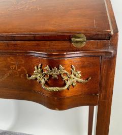 Antique English Edwardian Mahogany Inlaid Secretary Slant Front Desk Chair - 3441340