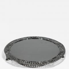 Antique English Edwardian Regency Revival Sterling Silver Salver Tray - 3751471