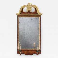 Antique English George II Period Walnut and Parcel Gilt Mirror Looking Glass - 1213774